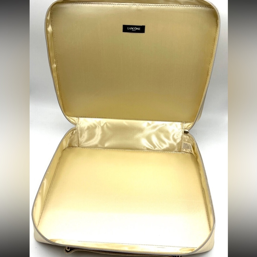 Lancome Gold Cosmetic Bag with Embossed Rose Design - Picture 3 of 5